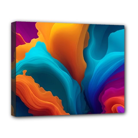 Colorful Fluid Art Abstract Modern Deluxe Canvas 20  X 16  (stretched) by Ravend