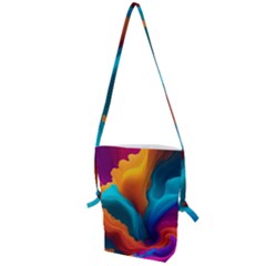 Colorful Fluid Art Abstract Modern Folding Shoulder Bag