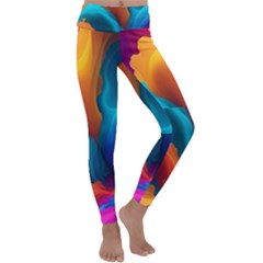 Colorful Fluid Art Abstract Modern Kids  Lightweight Velour Classic Yoga Leggings