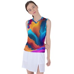 Colorful Fluid Art Abstract Modern Women s Sleeveless Sports Top