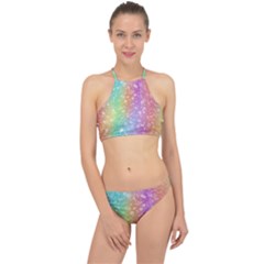Rainbow Colors Spectrum Background Halter Bikini Set by Ravend