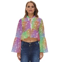 Rainbow Colors Spectrum Background Boho Long Bell Sleeve Top by Ravend