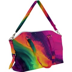 Rainbow Colorful Abstract Galaxy Canvas Crossbody Bag by Ravend