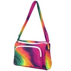 Rainbow Colorful Abstract Galaxy Front Pocket Crossbody Bag by Ravend