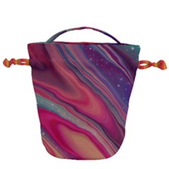 Stars Shimmering Galaxy Ocean Drawstring Bucket Bag