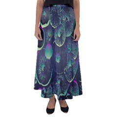 Psychedelic Mushrooms Background Flared Maxi Skirt