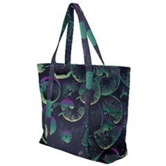 Psychedelic Mushrooms Background Zip Up Canvas Bag by Ravend