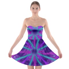 Wallpaper Tie Dye Pattern Strapless Bra Top Dress