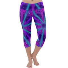 Wallpaper Tie Dye Pattern Capri Yoga Leggings by Ravend