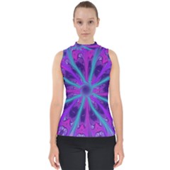 Wallpaper Tie Dye Pattern Mock Neck Shell Top