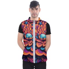 Flowers Painting Men s Puffer Vest