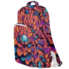 Flowers Painting Double Compartment Backpack