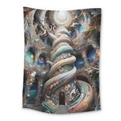 Fantasy Psychedelic Building Spiral Medium Tapestry