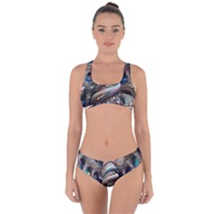 Fantasy Psychedelic Building Spiral Criss Cross Bikini Set