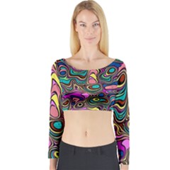 Bending Rotate Distort Waves Long Sleeve Crop Top by Ravend