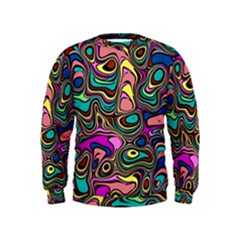 Bending Rotate Distort Waves Kids  Sweatshirt by Ravend