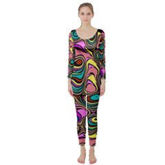 Bending Rotate Distort Waves Long Sleeve Catsuit by Ravend