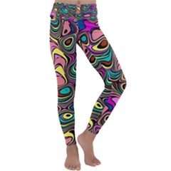 Bending Rotate Distort Waves Kids  Lightweight Velour Classic Yoga Leggings