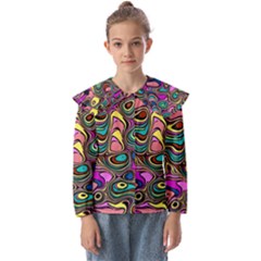 Bending Rotate Distort Waves Kids  Peter Pan Collar Blouse by Ravend