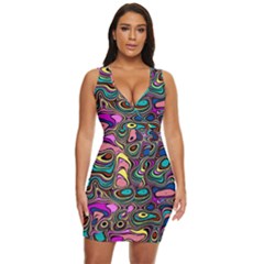 Bending Rotate Distort Waves Draped Bodycon Dress by Ravend