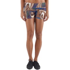 Pattern Psychedelic Hippie Abstract Yoga Shorts by Ravend