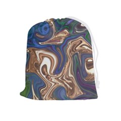 Pattern Psychedelic Hippie Abstract Drawstring Pouch (xl) by Ravend