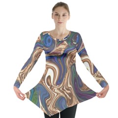 Pattern Psychedelic Hippie Abstract Long Sleeve Tunic 