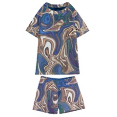 Pattern Psychedelic Hippie Abstract Kids  Swim T-shirt And Shorts Set