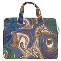 Pattern Psychedelic Hippie Abstract Macbook Pro 16  Double Pocket Laptop Bag 