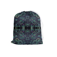 Background Pattern Mushrooms Drawstring Pouch (large)
