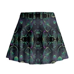 Background Pattern Mushrooms Mini Flare Skirt