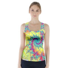 Fractal Spiral Abstract Background Racer Back Sports Top