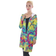 Fractal Spiral Abstract Background Hooded Pocket Cardigan