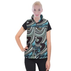 Abstract Waves Background Wallpaper Women s Button Up Vest by Ravend