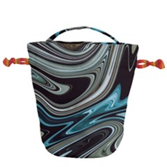 Abstract Waves Background Wallpaper Drawstring Bucket Bag