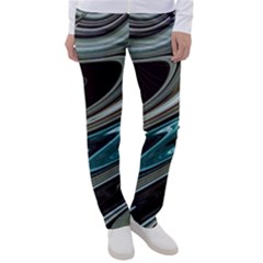 Abstract Waves Background Wallpaper Women s Casual Pants