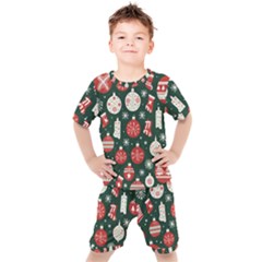 Christmas Decoration Winter Xmas Kids  T-shirt And Shorts Set by Vaneshop