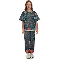 Tree Christmas Kids  T-shirt And Pants Sports Set by Vaneshop