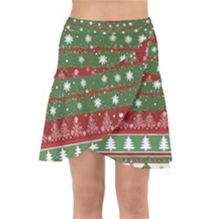 Christmas Decoration Winter Xmas Pattern Wrap Front Skirt by Vaneshop