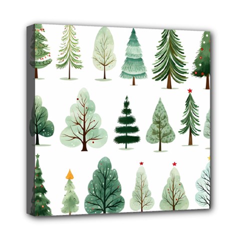 Christmas Trees Mini Canvas 8  x 8  (Stretched)