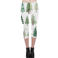 Christmas Trees Capri Leggings 