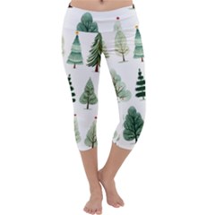 Christmas Trees Capri Yoga Leggings