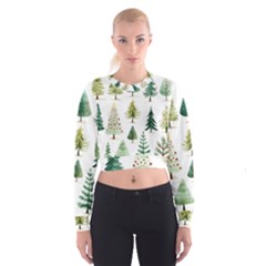 Christmas Xmas Trees Cropped Sweatshirt