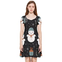 Snowman Christmas Inside Out Cap Sleeve Dress by Vaneshop