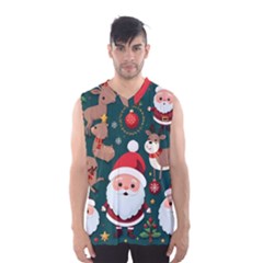 Christmas Santa Claus Men s Basketball Tank Top by Vaneshop