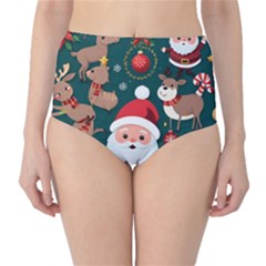 Christmas Santa Claus Classic High-Waist Bikini Bottoms