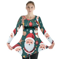 Christmas Santa Claus Long Sleeve Tunic 