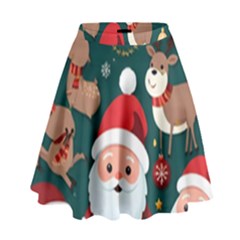 Christmas Santa Claus High Waist Skirt