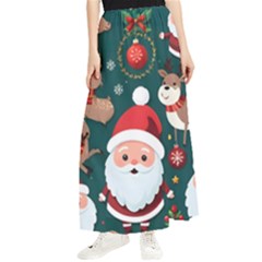 Christmas Santa Claus Maxi Chiffon Skirt by Vaneshop
