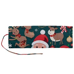 Christmas Santa Claus Roll Up Canvas Pencil Holder (m) by Vaneshop